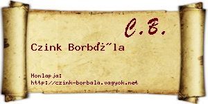 Czink Borbála névjegykártya